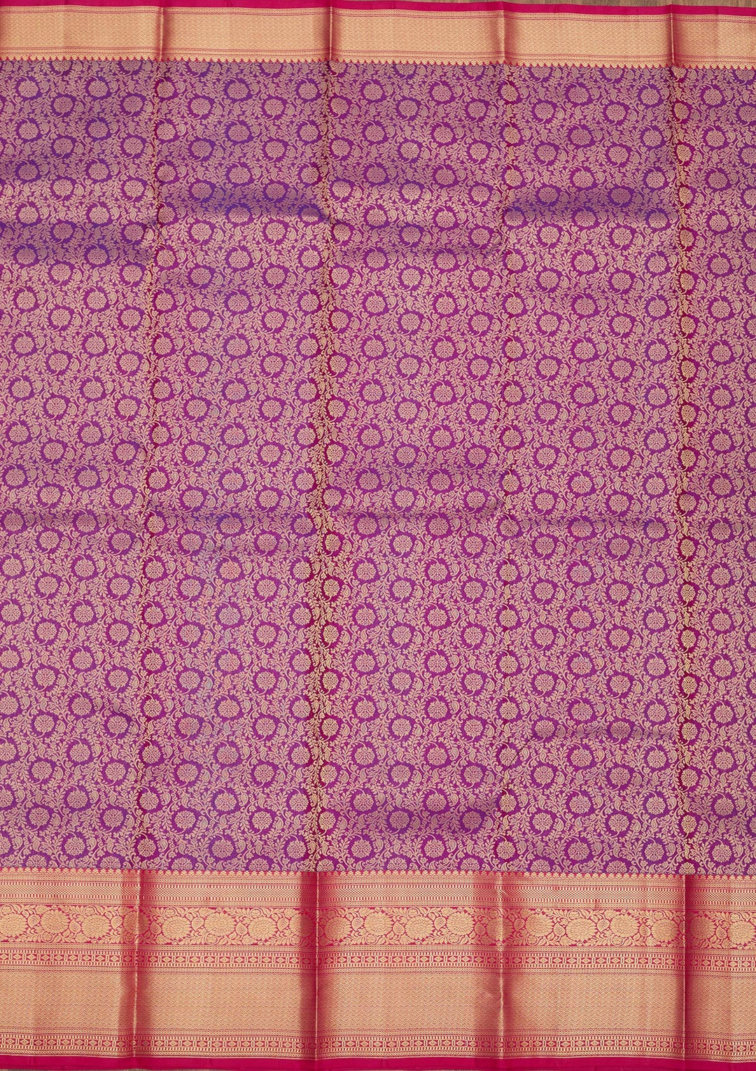 Purple Zariwork Pure Silk Saree-Koskii