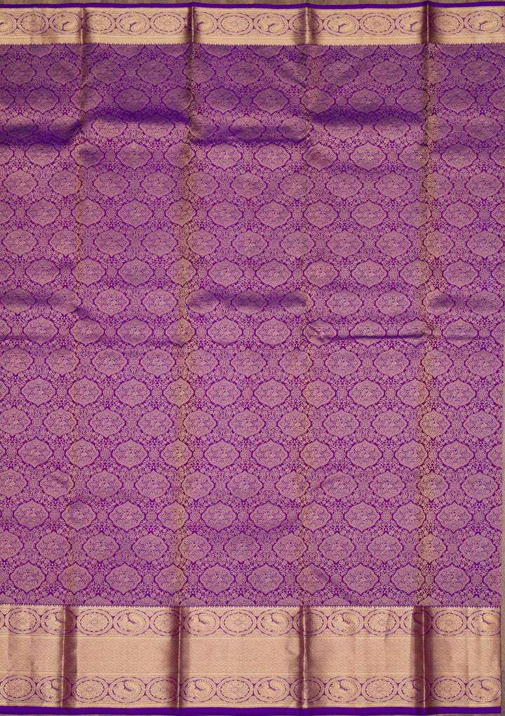 Purple Zariwork Pure Silk Saree-Koskii