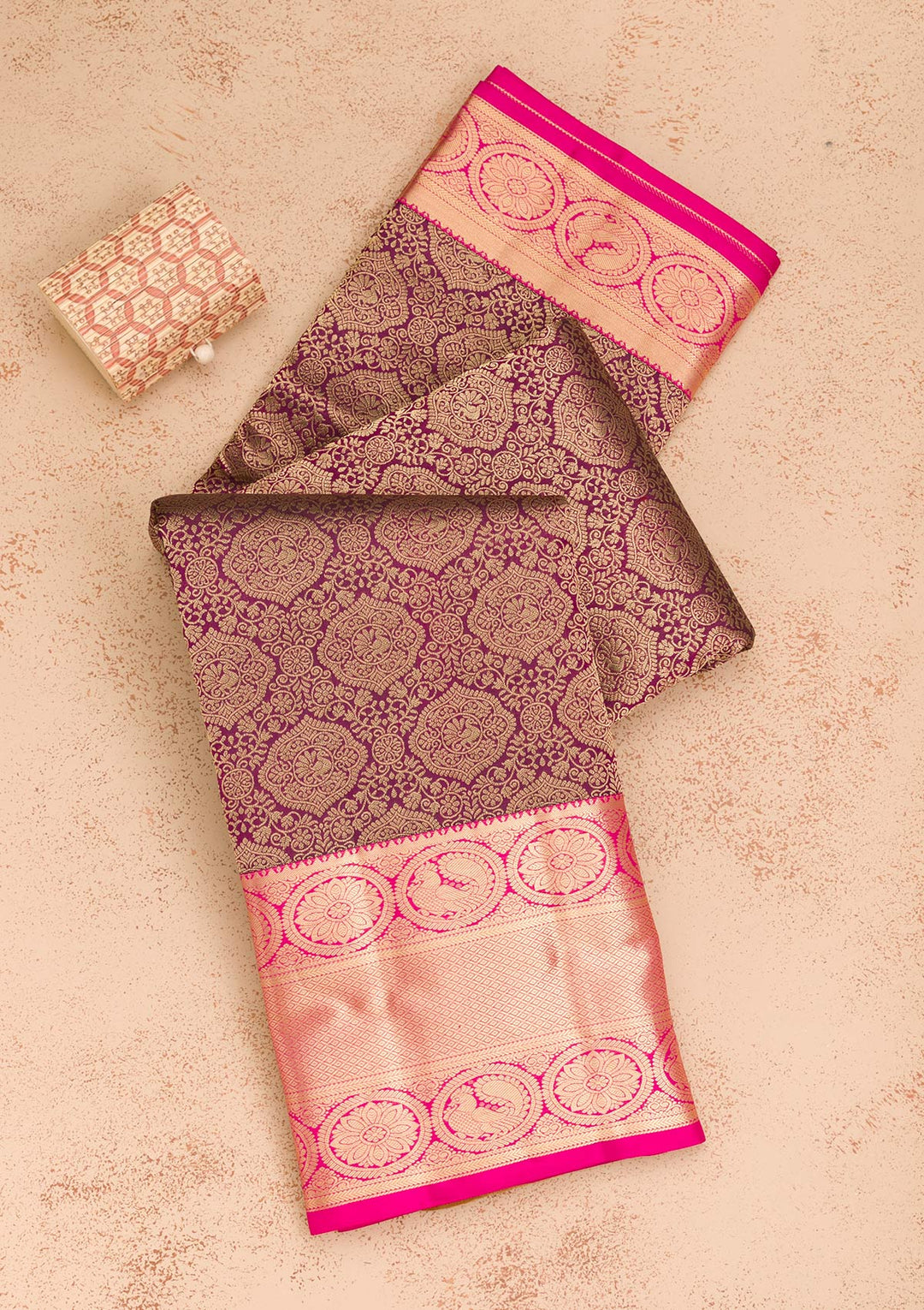 Purple Zariwork Pure Silk Saree-Koskii
