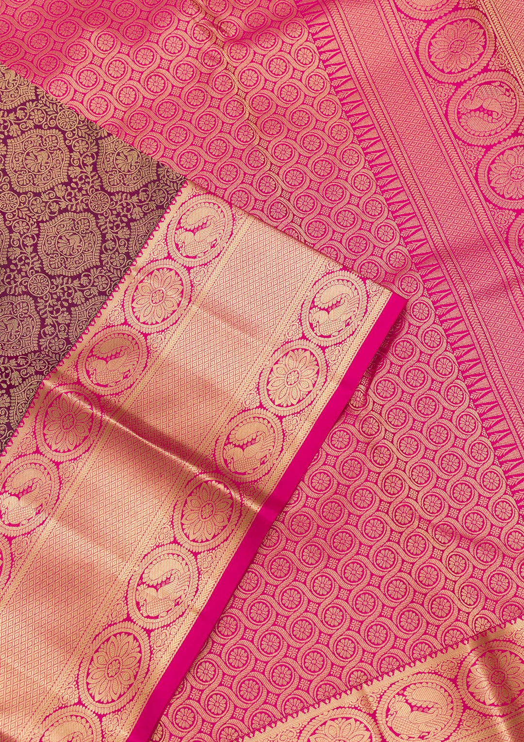 Purple Zariwork Pure Silk Saree-Koskii