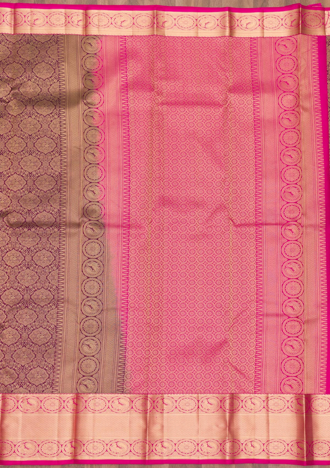 Purple Zariwork Pure Silk Saree-Koskii