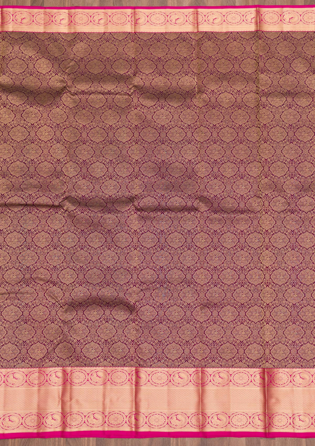 Purple Zariwork Pure Silk Saree-Koskii