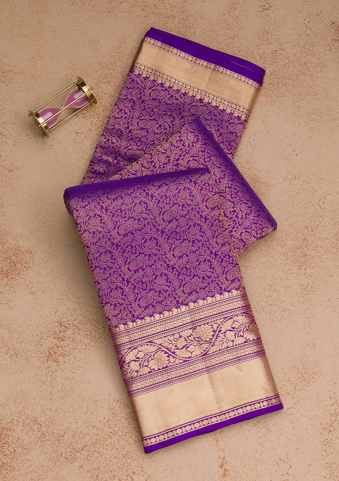 Purple Zariwork Pure Silk Saree-Koskii