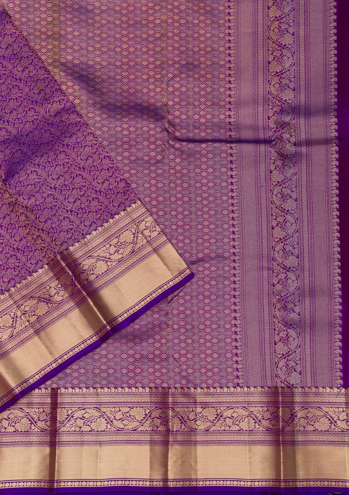kosariii✴︎ Buy Purple Zariwork Pure Silk Saree - Koskii