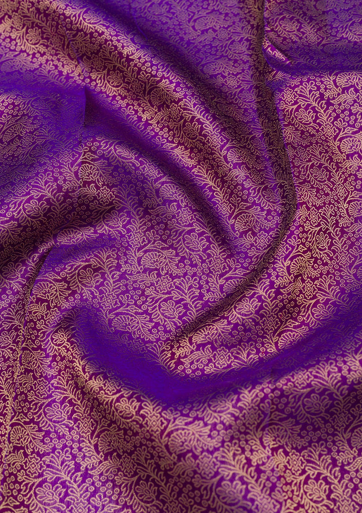 Purple Zariwork Pure Silk Saree-Koskii