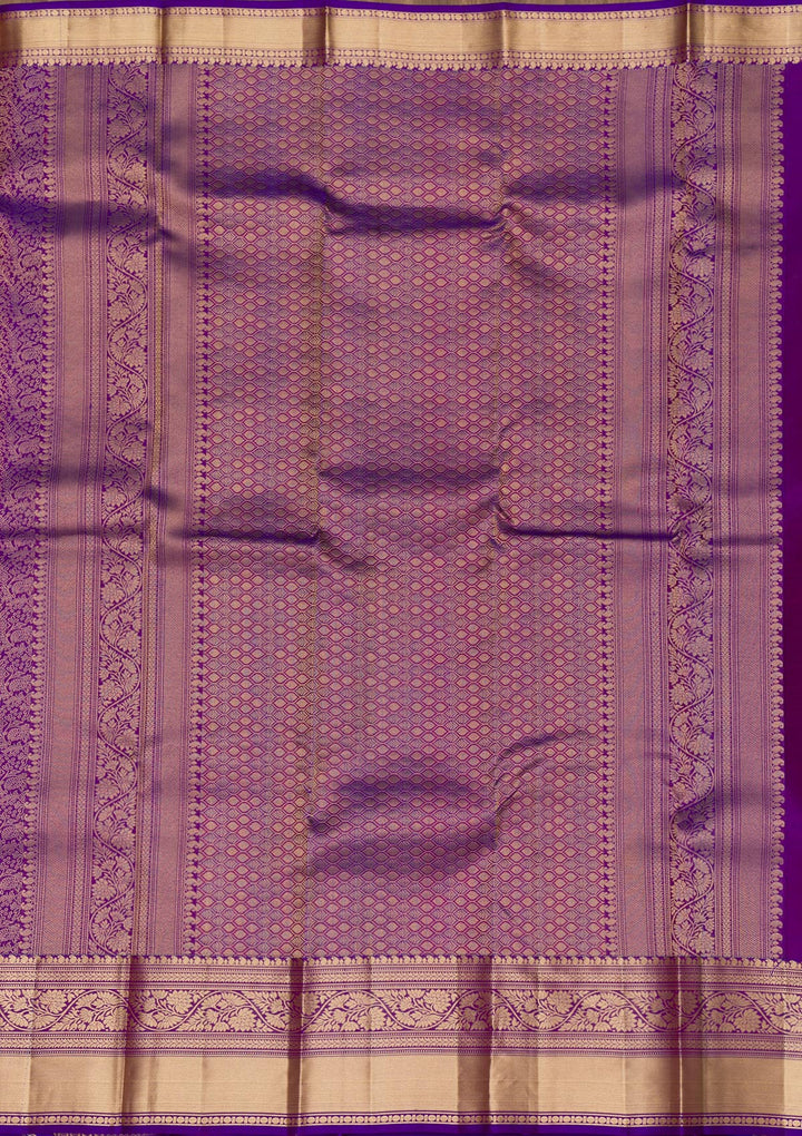 Purple Zariwork Pure Silk Saree-Koskii
