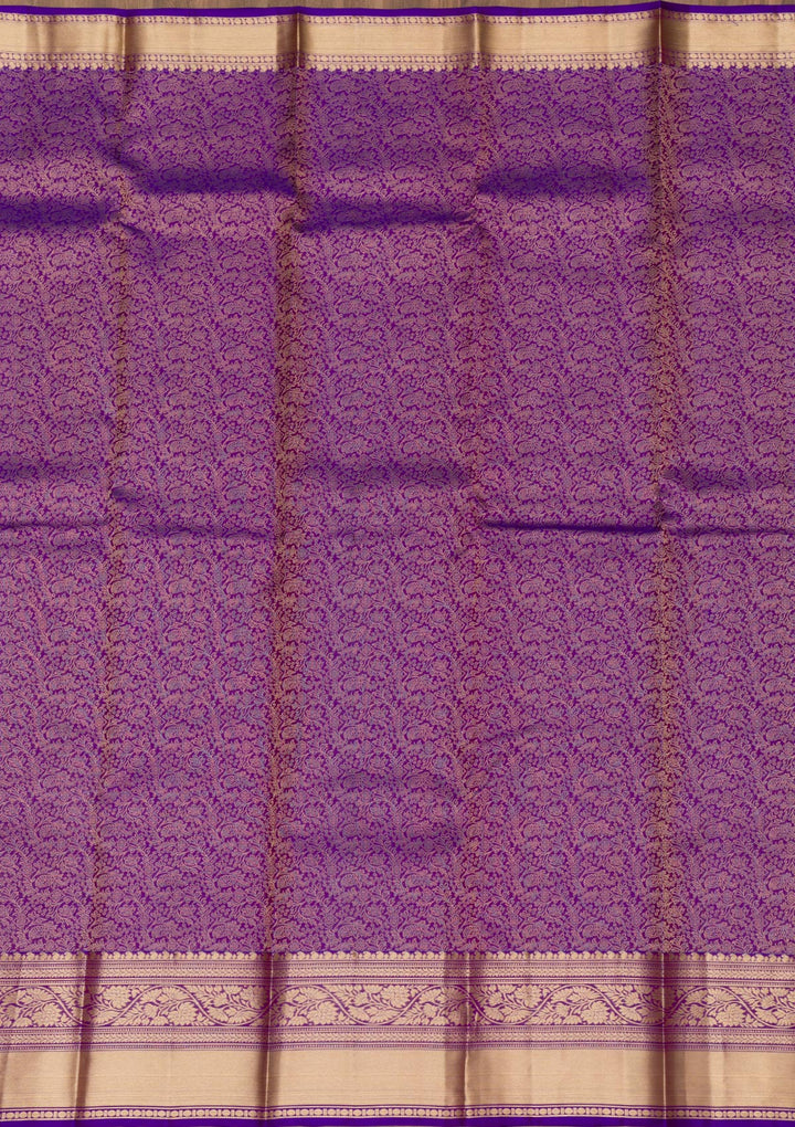 Purple Zariwork Pure Silk Saree-Koskii