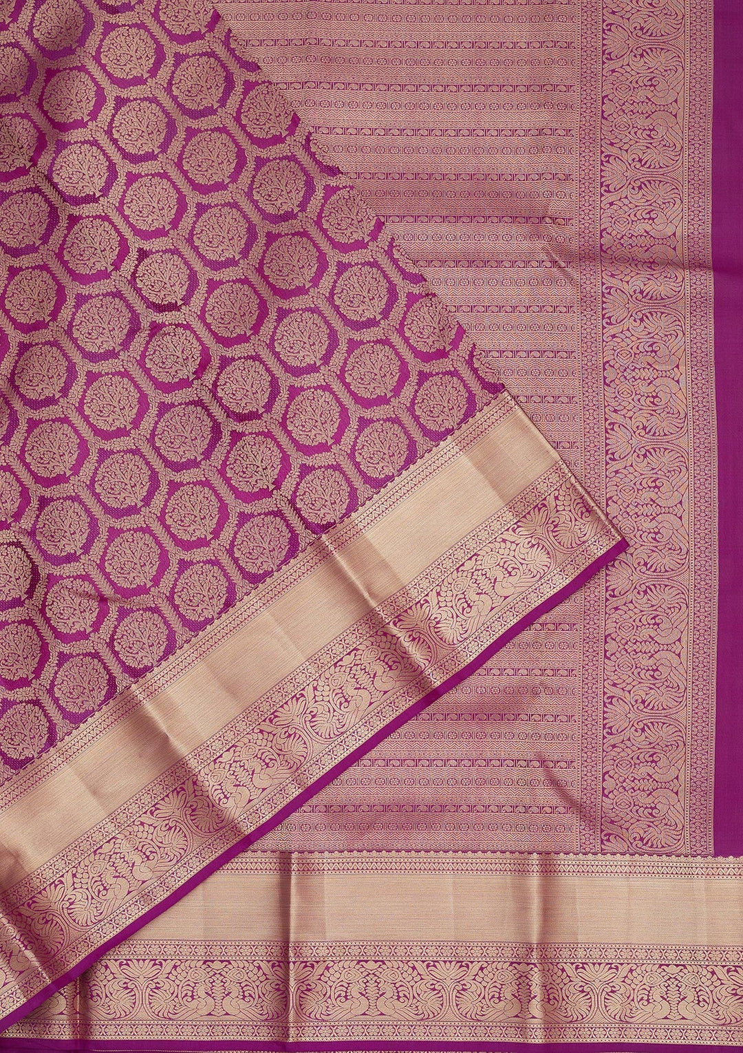 Purple Zariwork Pure Silk Saree-Koskii