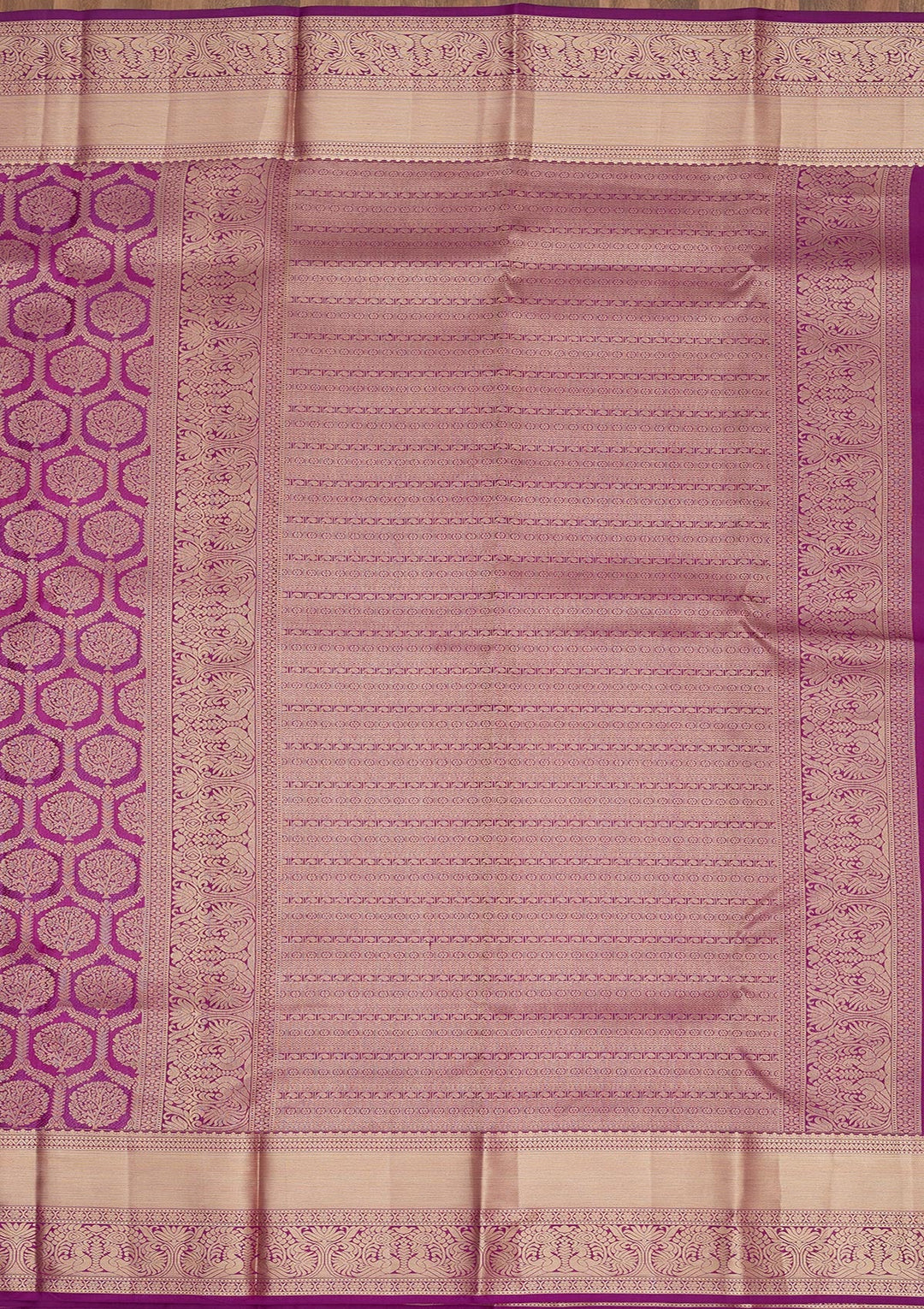 Purple Zariwork Pure Silk Saree-Koskii