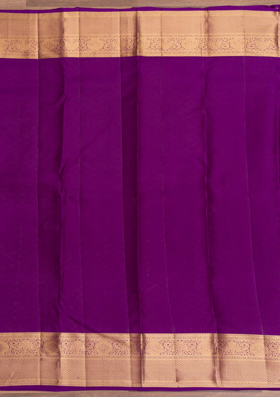 Purple Zariwork Pure Silk Saree-Koskii