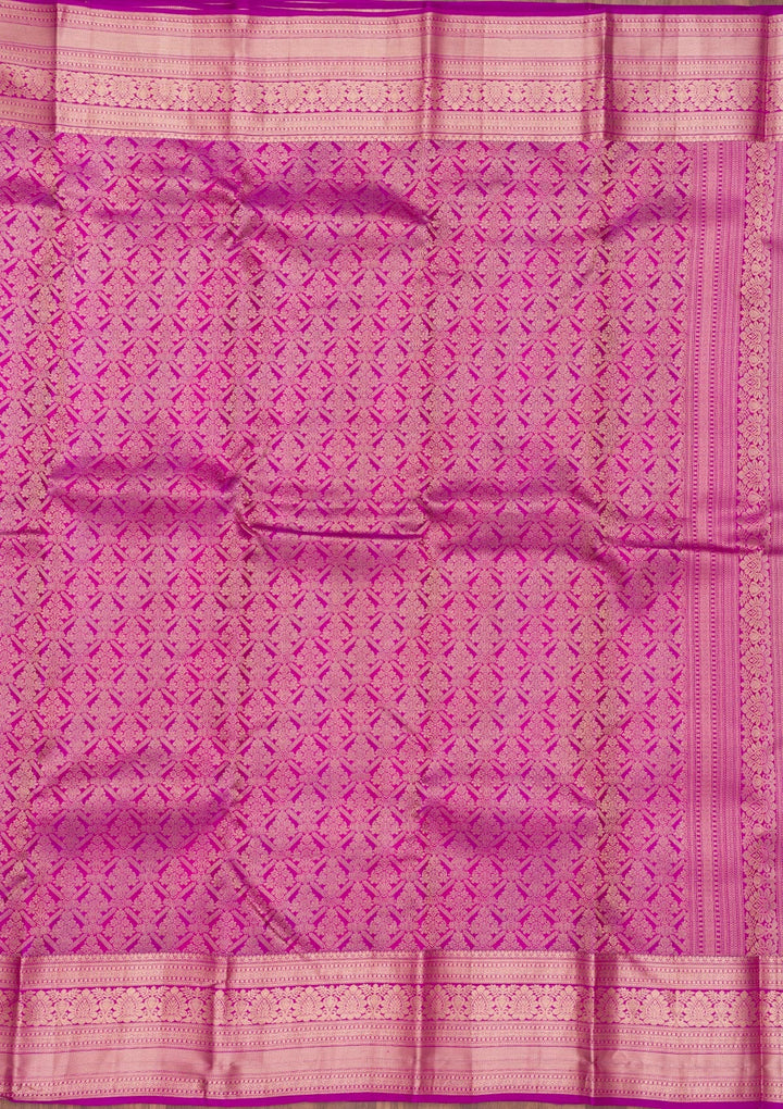 Purple Zariwork Pure Silk Saree-Koskii