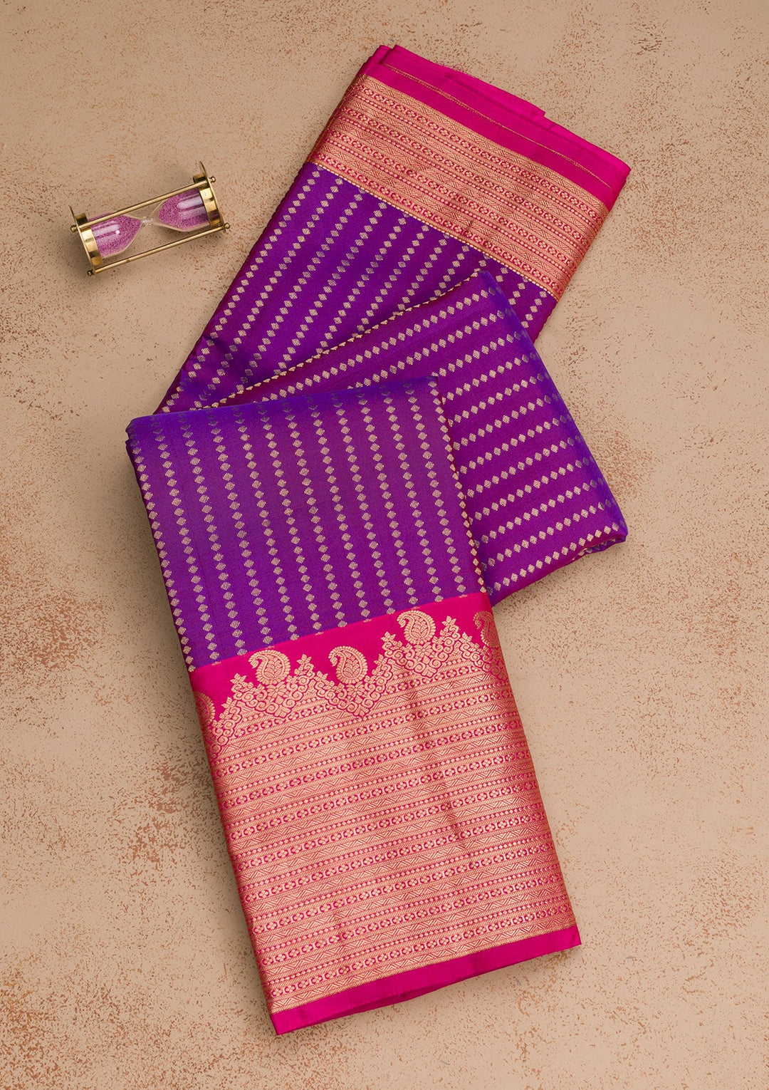 Purple Zariwork Pure Silk Saree-Koskii
