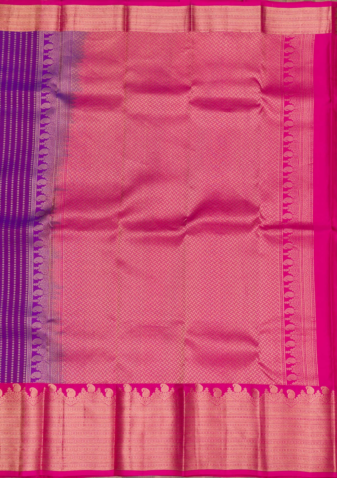 Purple Zariwork Pure Silk Saree-Koskii