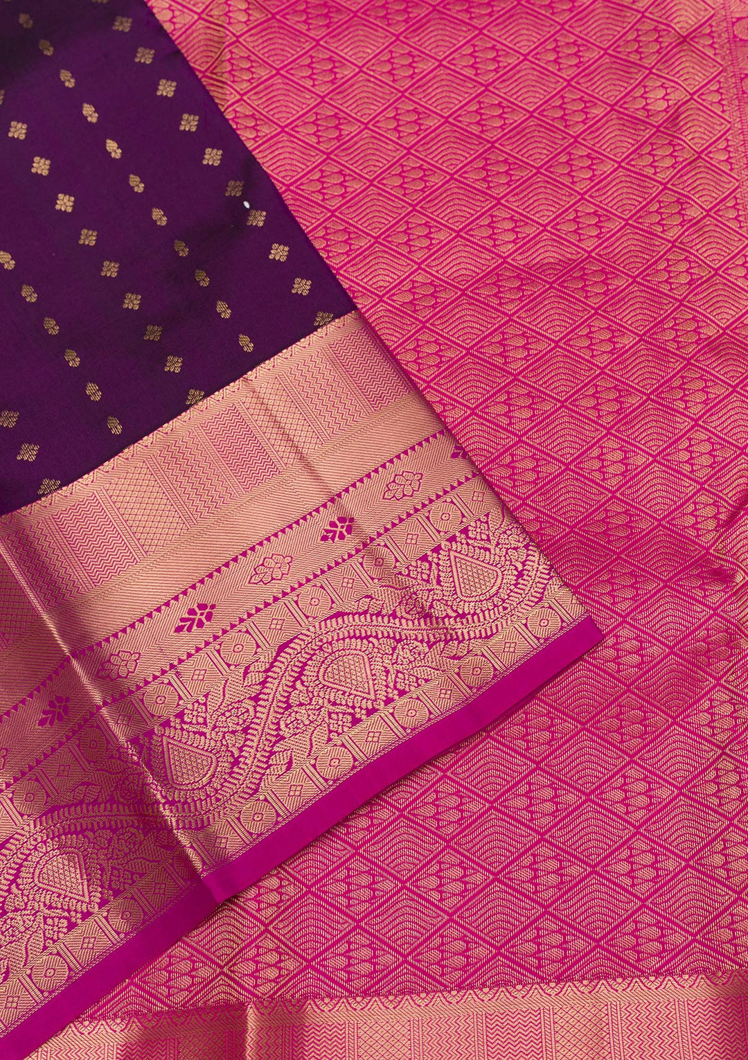 Purple Zariwork Pure Silk Saree-Koskii