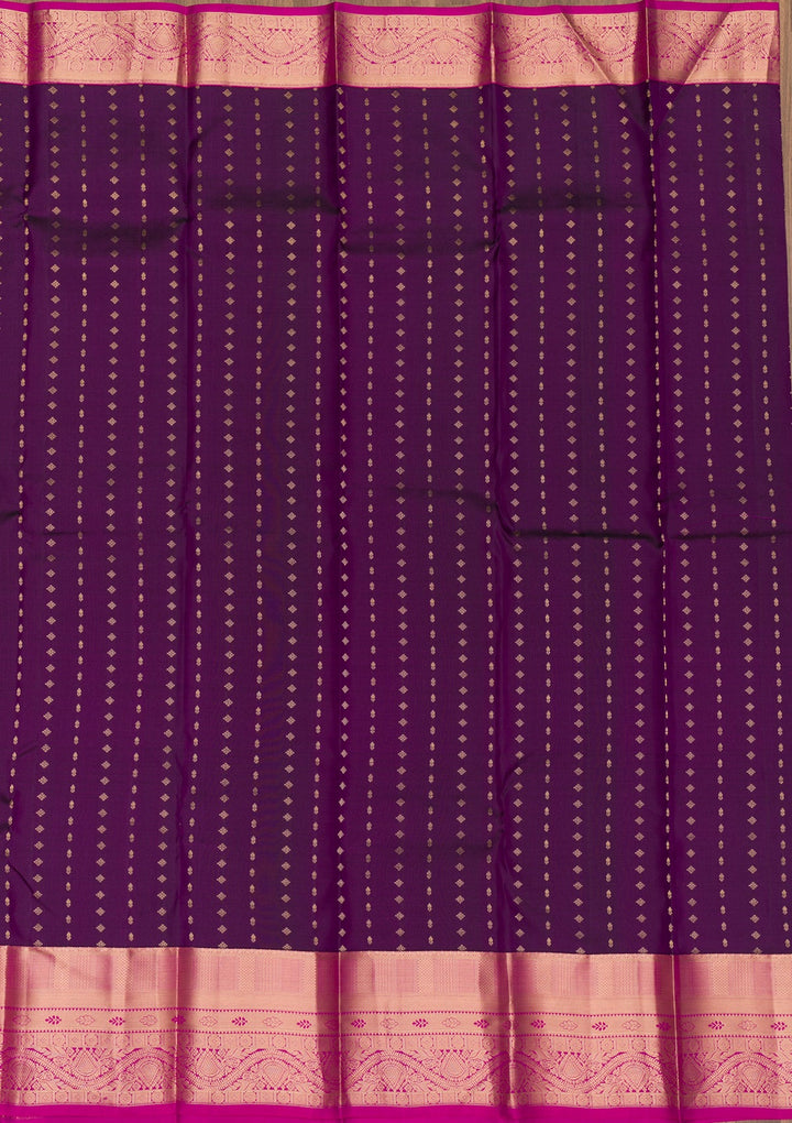 Purple Zariwork Pure Silk Saree-Koskii