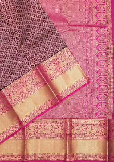 Purple Zariwork Pure Silk Saree-Koskii