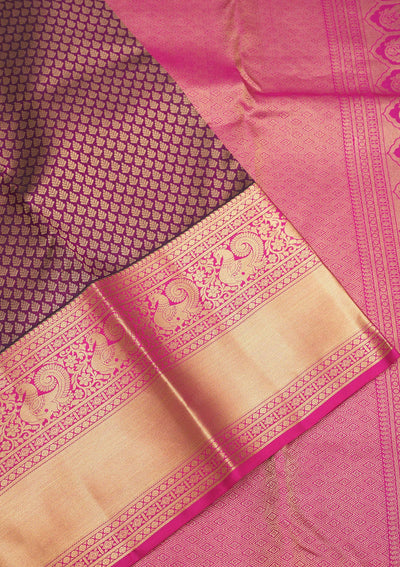 Purple Zariwork Pure Silk Saree-Koskii