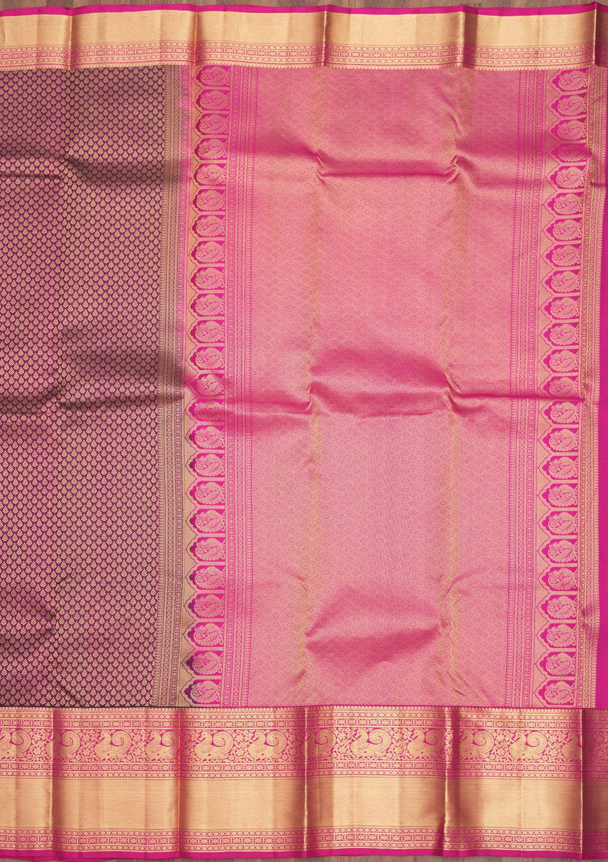 Purple Zariwork Pure Silk Saree-Koskii