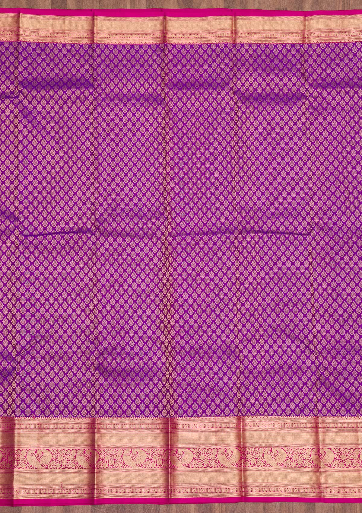 Purple Zariwork Pure Silk Saree-Koskii