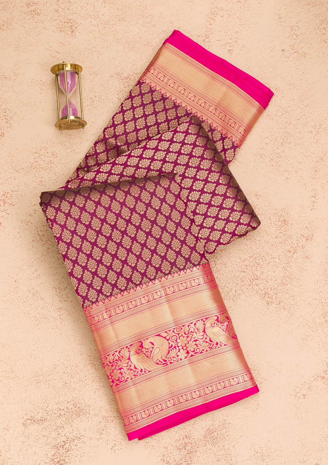 Purple Zariwork Pure Silk Saree-Koskii