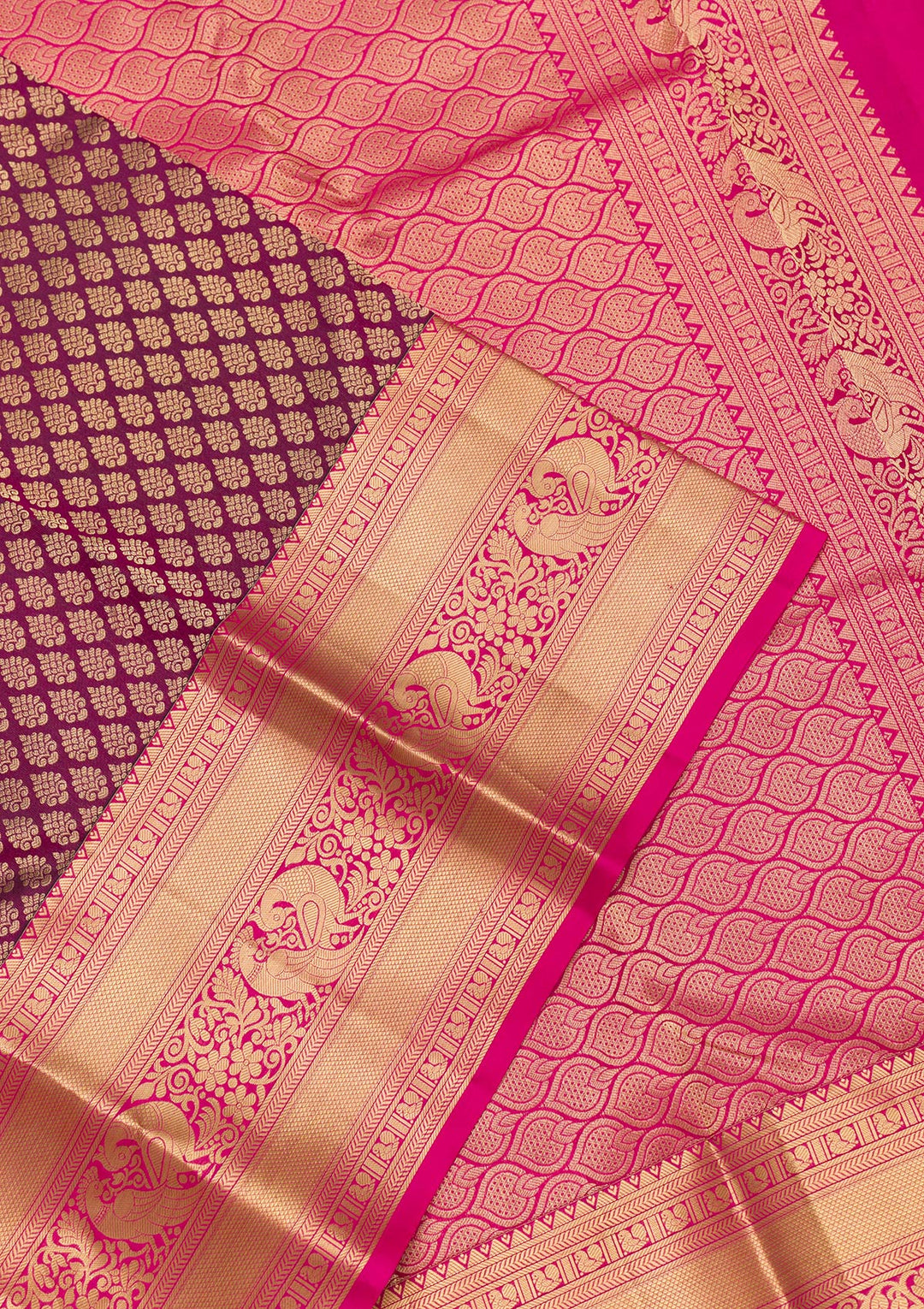 Purple Zariwork Pure Silk Saree-Koskii