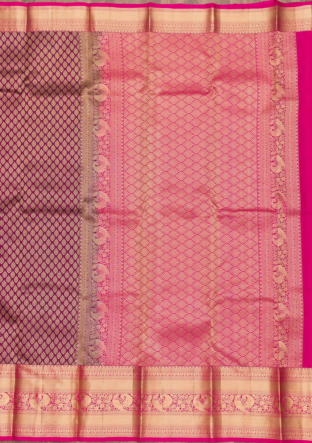 Purple Zariwork Pure Silk Saree-Koskii