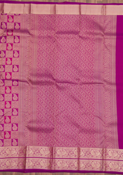 Purple Zariwork Pure Silk Saree-Koskii