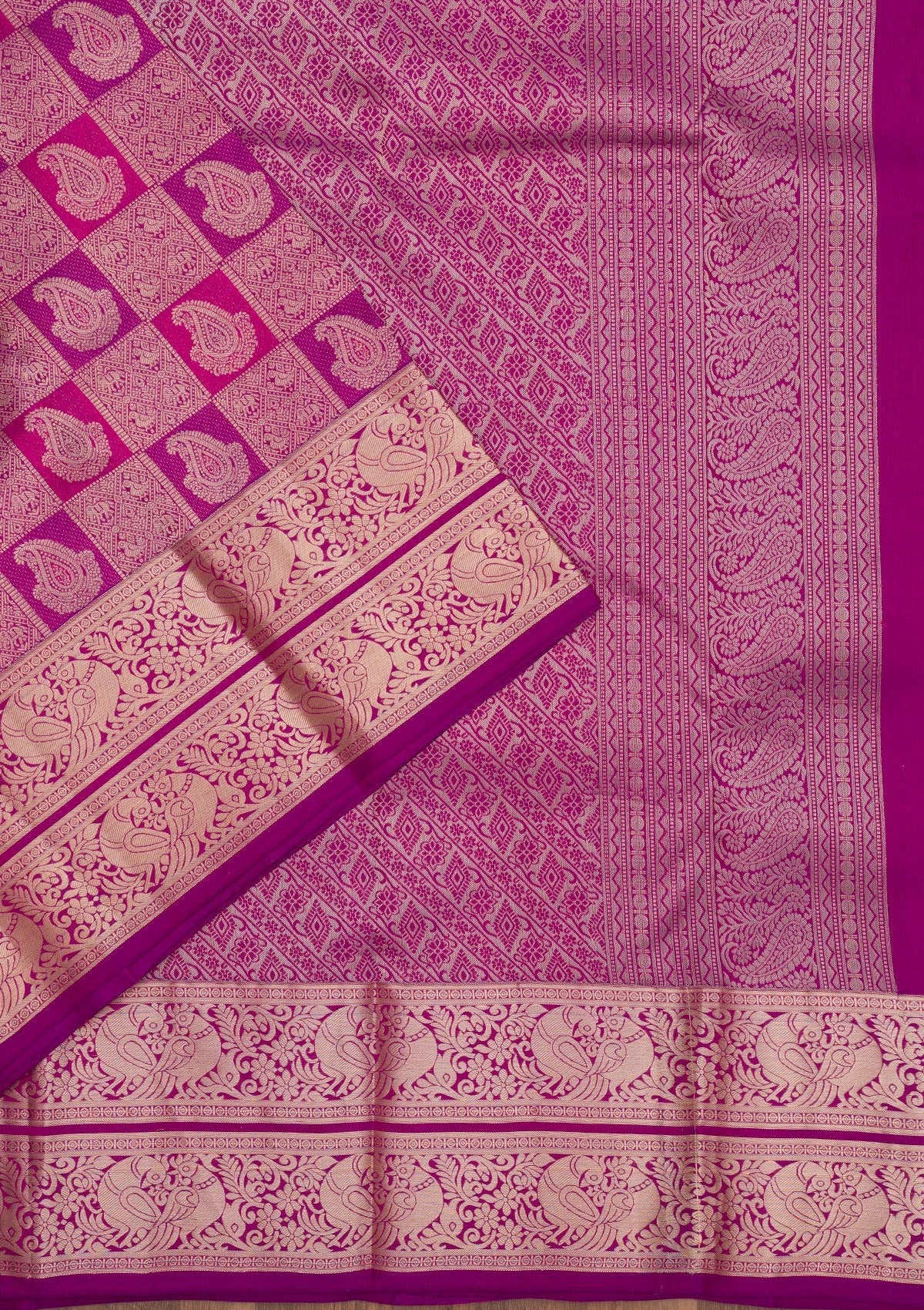 Purple Zariwork Pure Silk Saree-Koskii