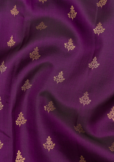 Purple Zariwork Pure Silk Saree-Koskii