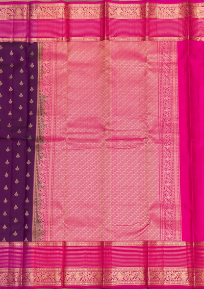 Purple Zariwork Pure Silk Saree-Koskii