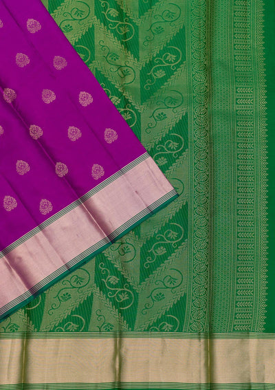 Purple Zariwork Pure Silk Saree-Koskii