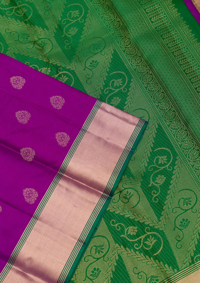 Purple Zariwork Pure Silk Saree-Koskii