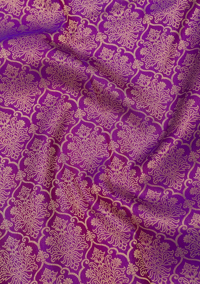 Purple Zariwork Pure Silk Saree-Koskii