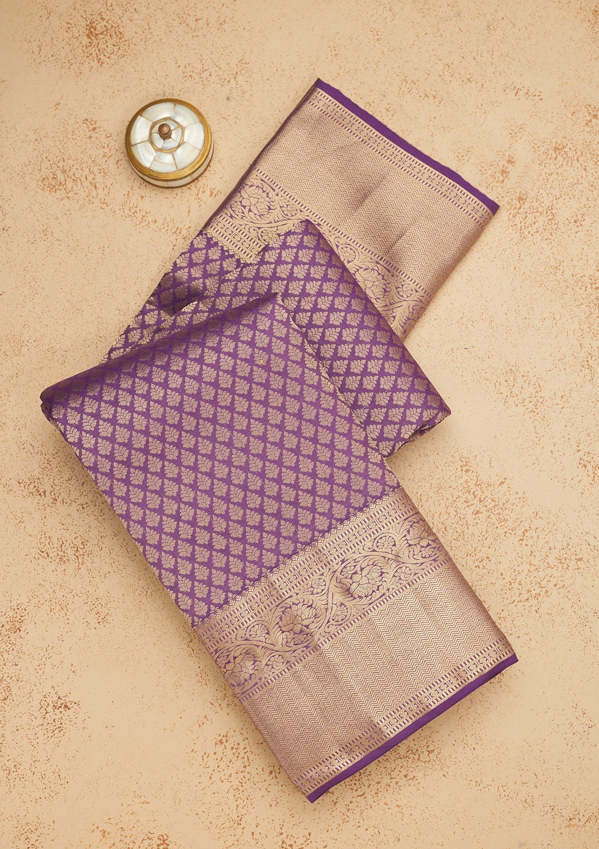 Purple Zariwork Pure Silk Saree-Koskii