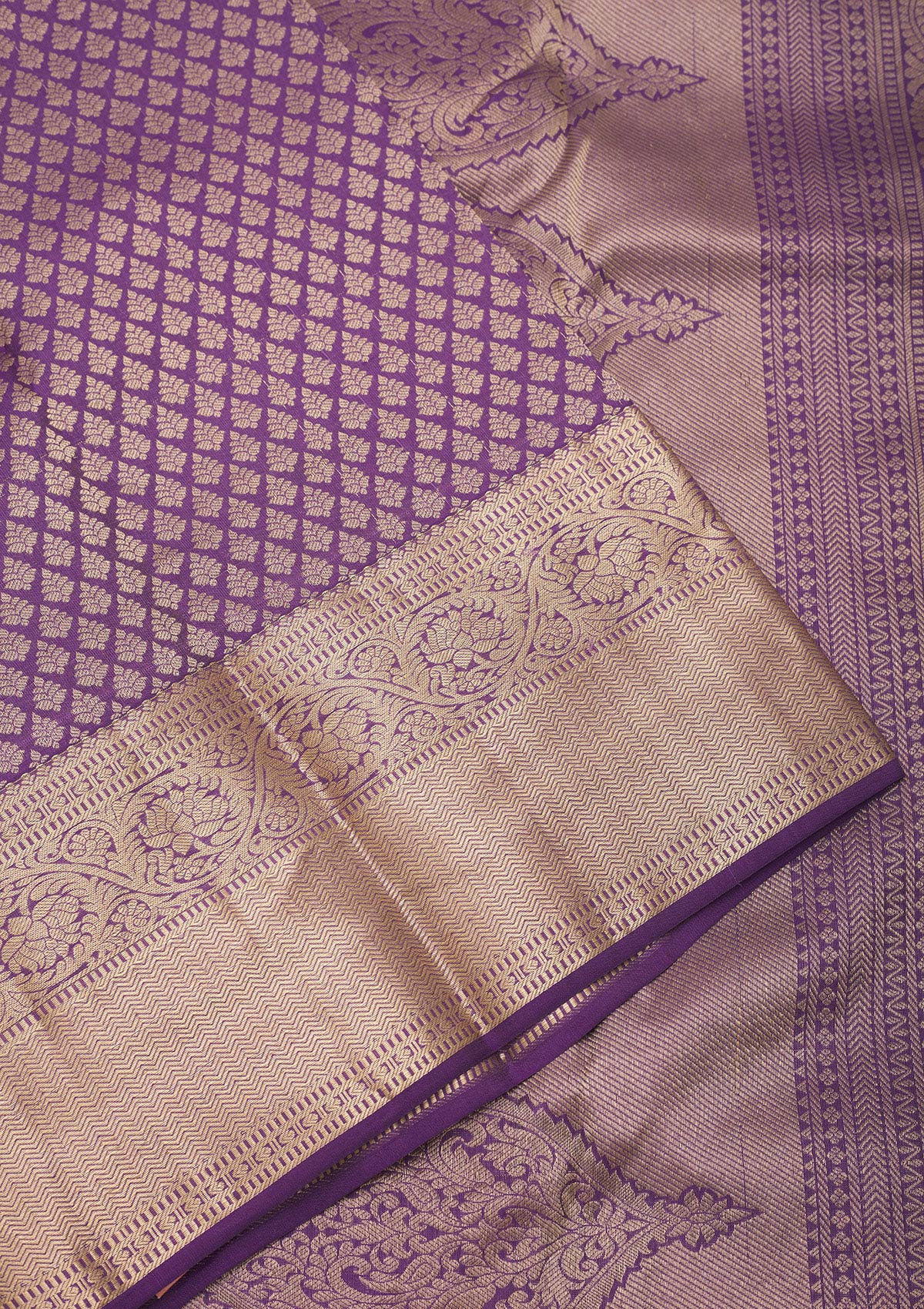 Purple Zariwork Pure Silk Saree