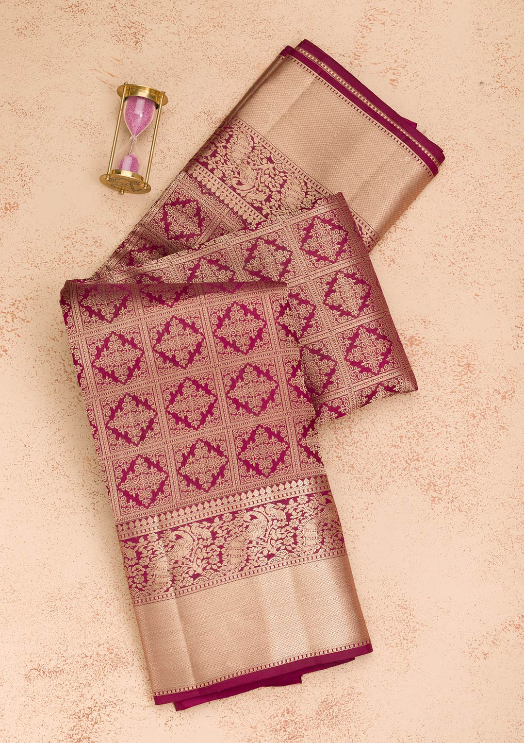 Purple Zariwork Pure Silk Saree-Koskii