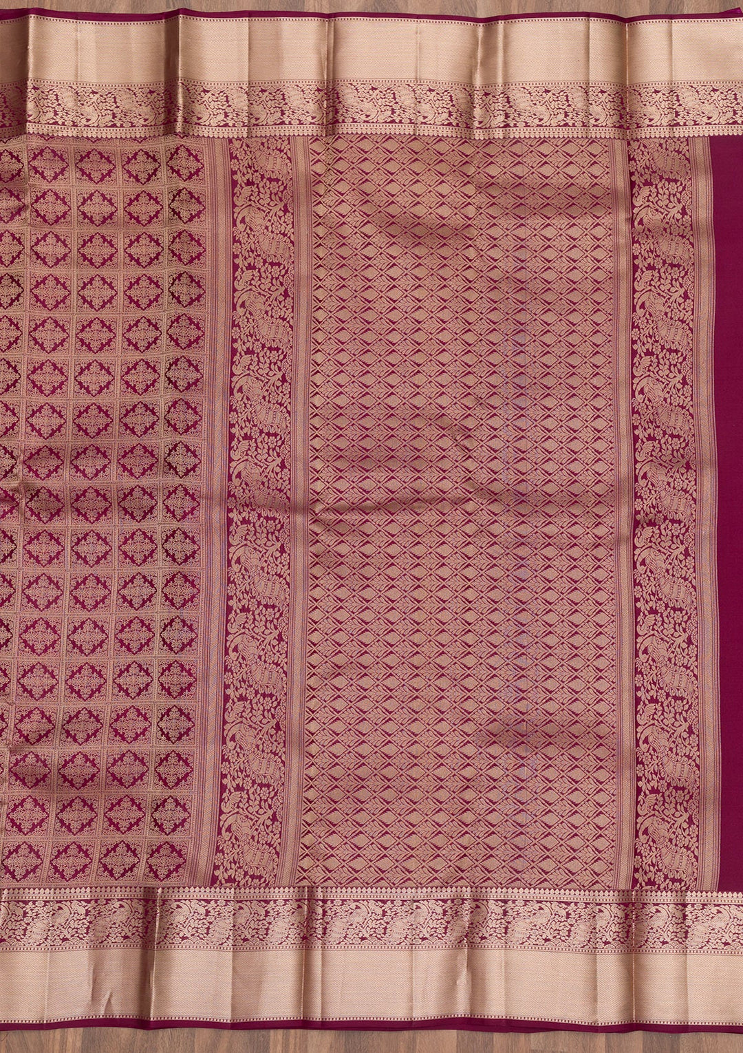 Purple Zariwork Pure Silk Saree-Koskii