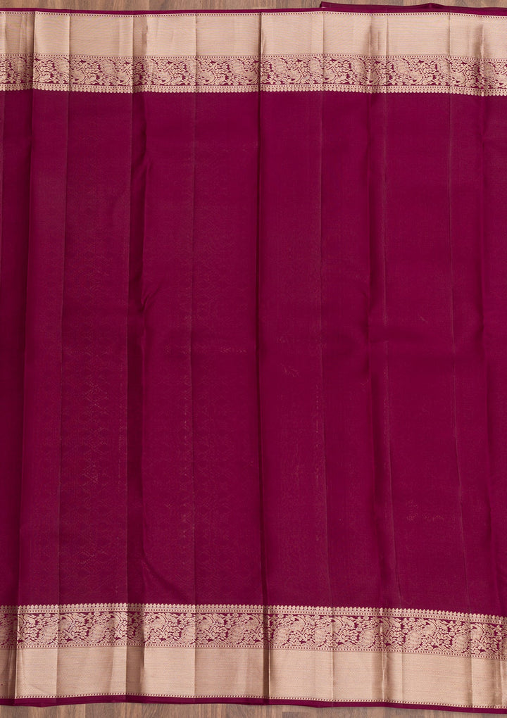 Purple Zariwork Pure Silk Saree-Koskii