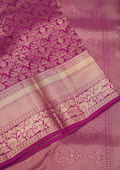 Purple Zariwork Pure Silk Saree-Koskii