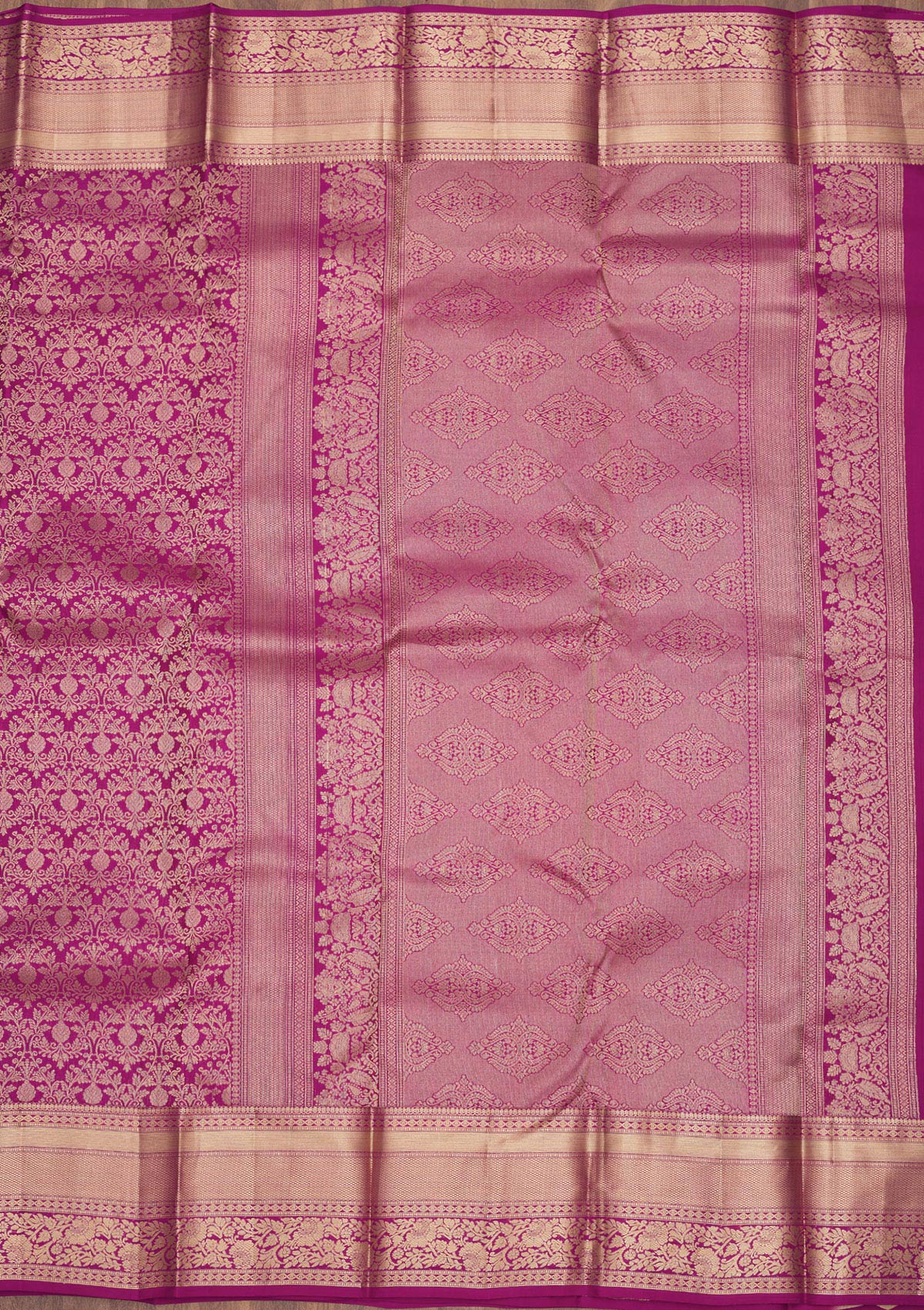 Purple Zariwork Pure Silk Saree-Koskii