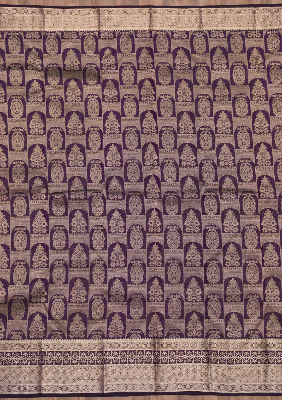 Purple Zariwork Pure Silk Saree-Koskii