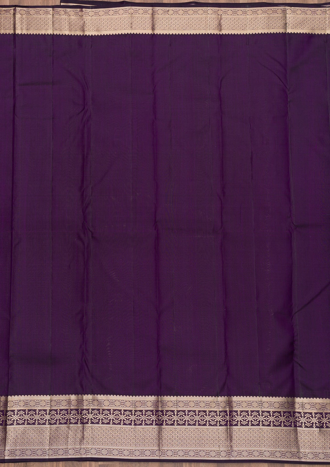 Purple Zariwork Pure Silk Saree-Koskii