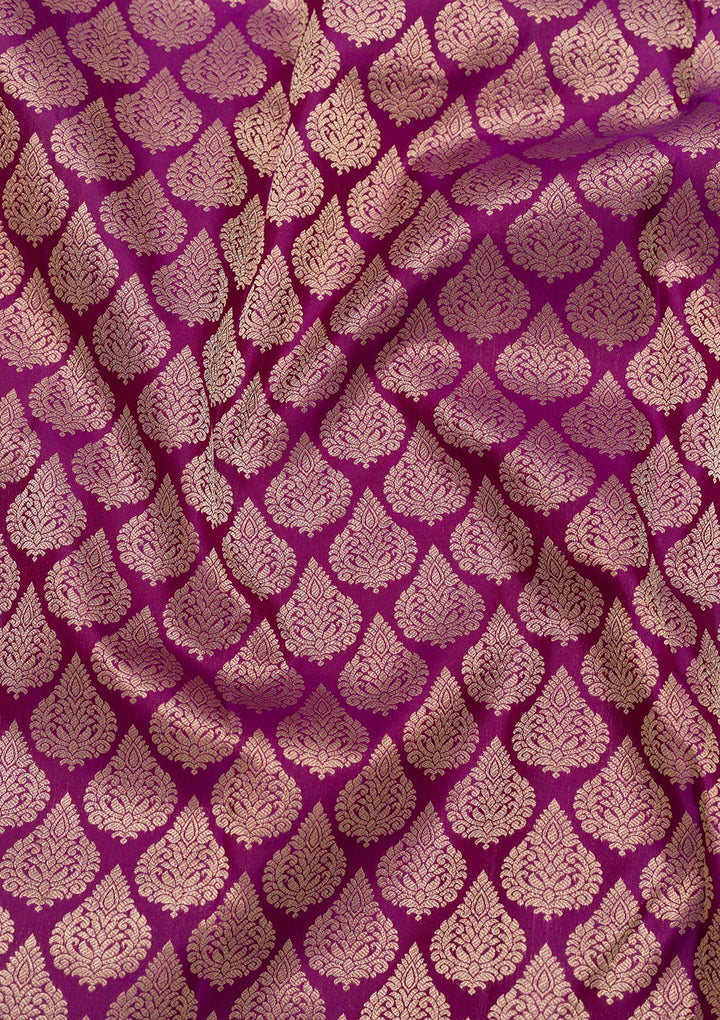 Purple Zariwork Pure Silk Saree-Koskii