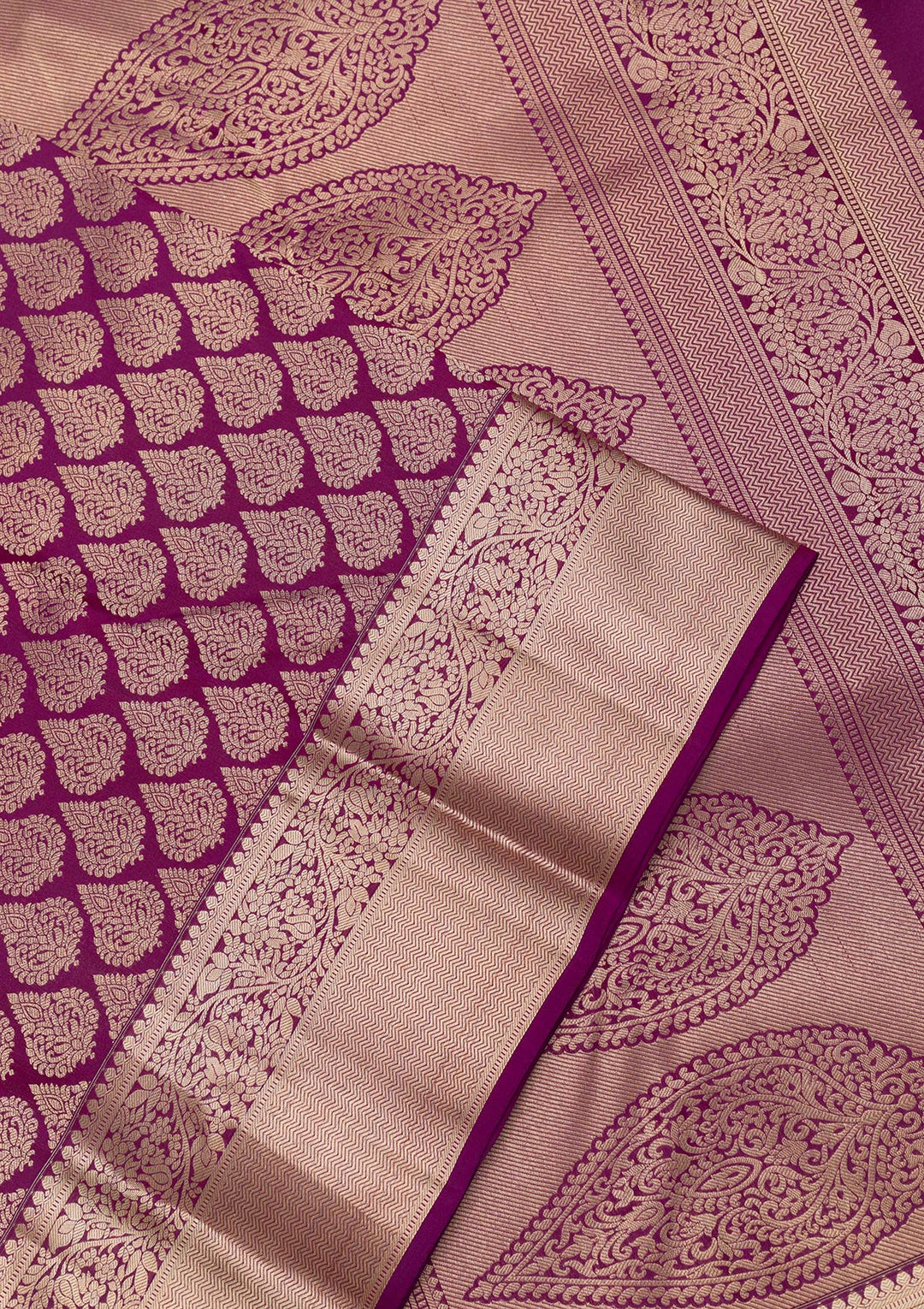 Purple Zariwork Pure Silk Saree-Koskii