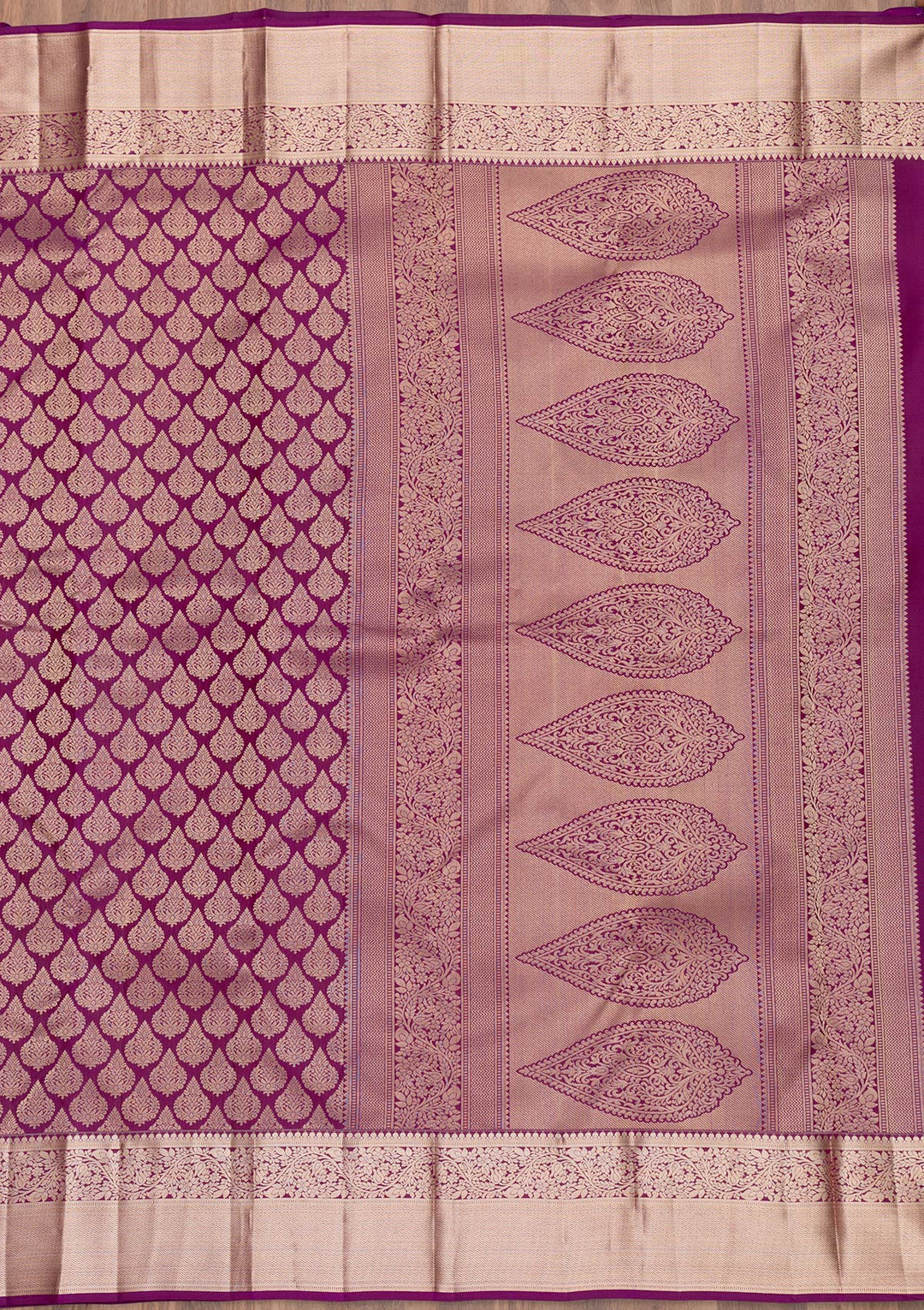 Purple Zariwork Pure Silk Saree-Koskii