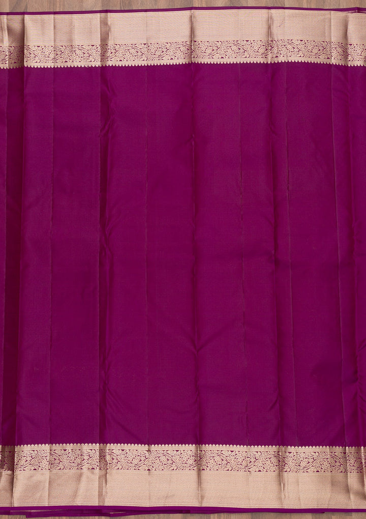 Purple Zariwork Pure Silk Saree-Koskii