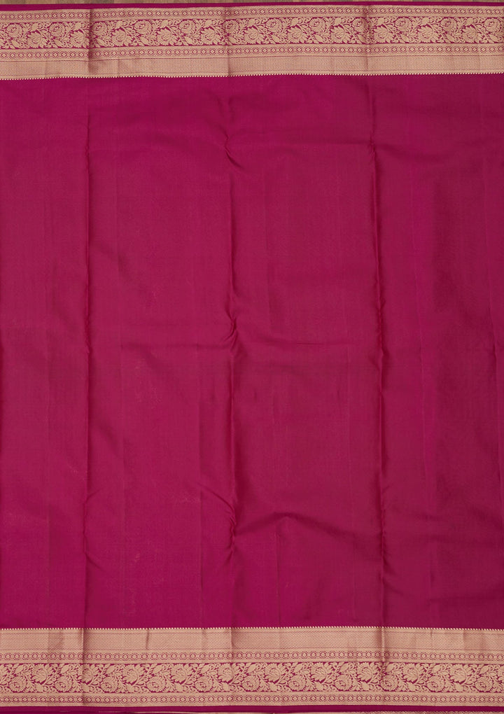 Purple Zariwork Pure Silk Saree-Koskii