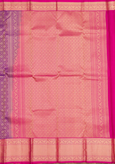 Purple Zariwork Pure Silk Saree-Koskii