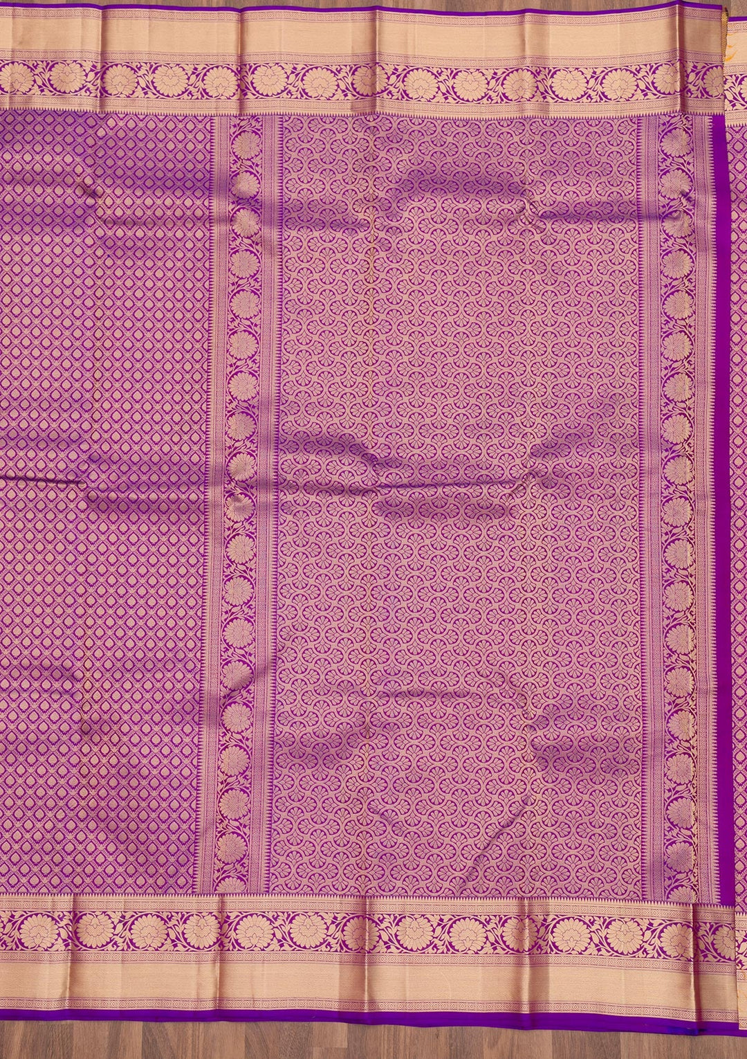 Purple Zariwork Pure Silk Saree-Koskii