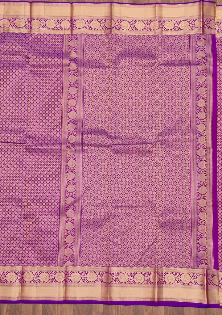 Purple Zariwork Pure Silk Saree-Koskii